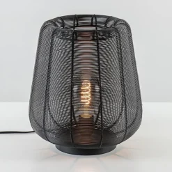 Mat zwarte draad tafellamp Adeta