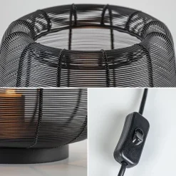 Mat zwarte draad tafellamp Adeta