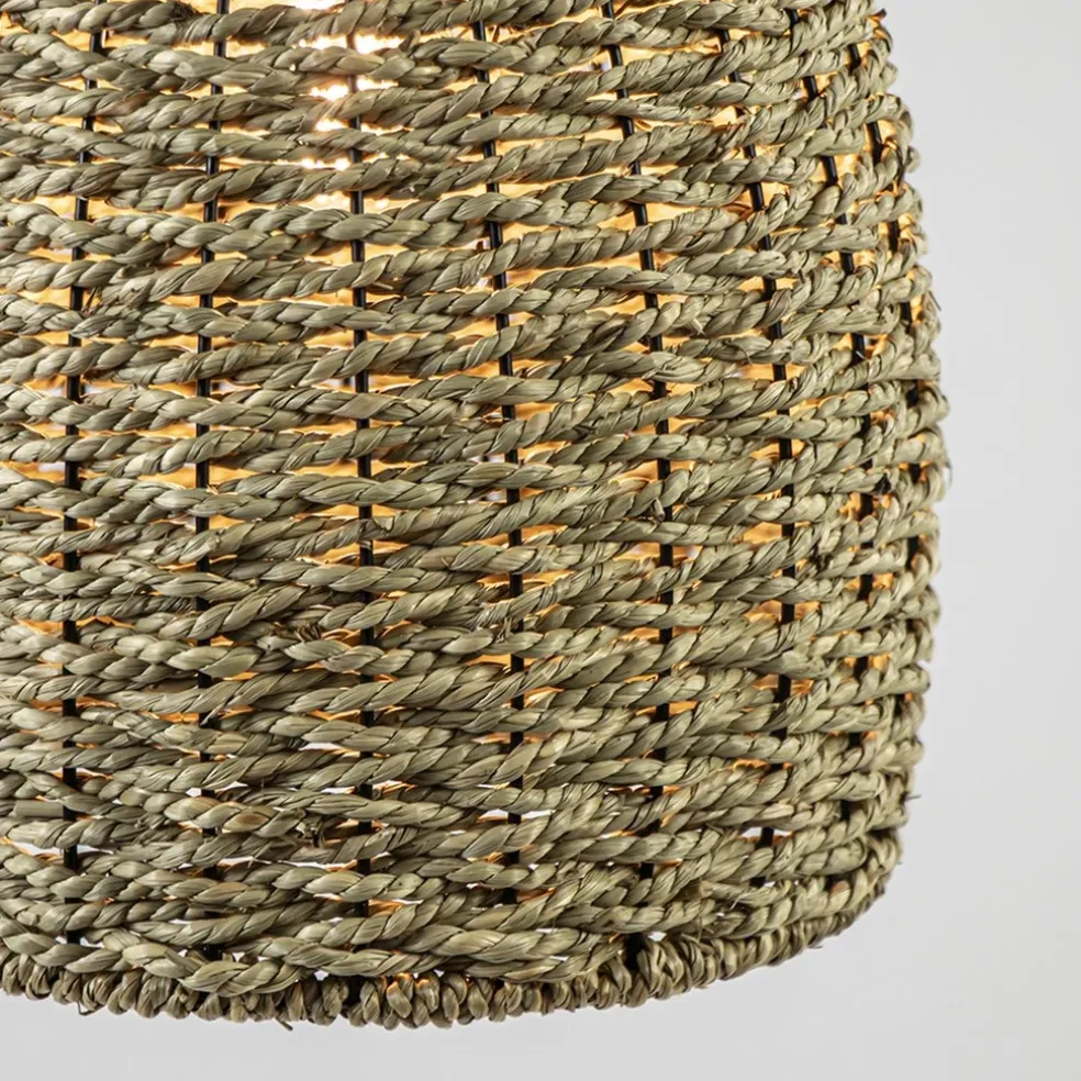 Mat zwarte hanglamp met touw