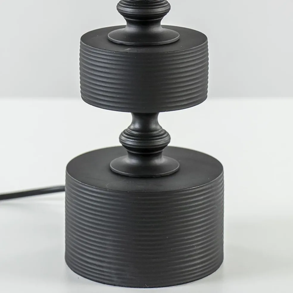 Mat zwarte lampvoet Gody exclusief kap