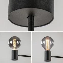 Mat zwarte 4-lichts hanglamp