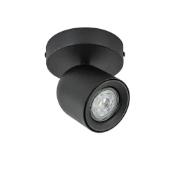 Mat zwarte opbouwspot 1-lichts verstelbaar