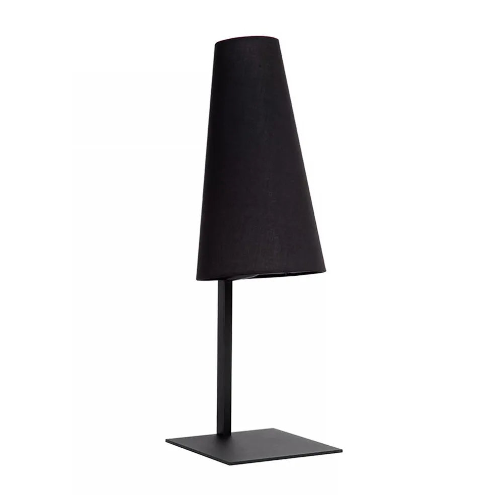 Mat zwarte tafellamp inclusief zwarte kap