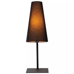 Mat zwarte tafellamp inclusief zwarte kap