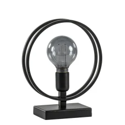 Mat zwarte tafellamp Rudra L&L