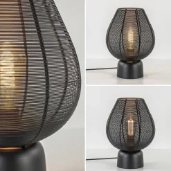 Mat zwarte tafellamp Suneko Light and Living