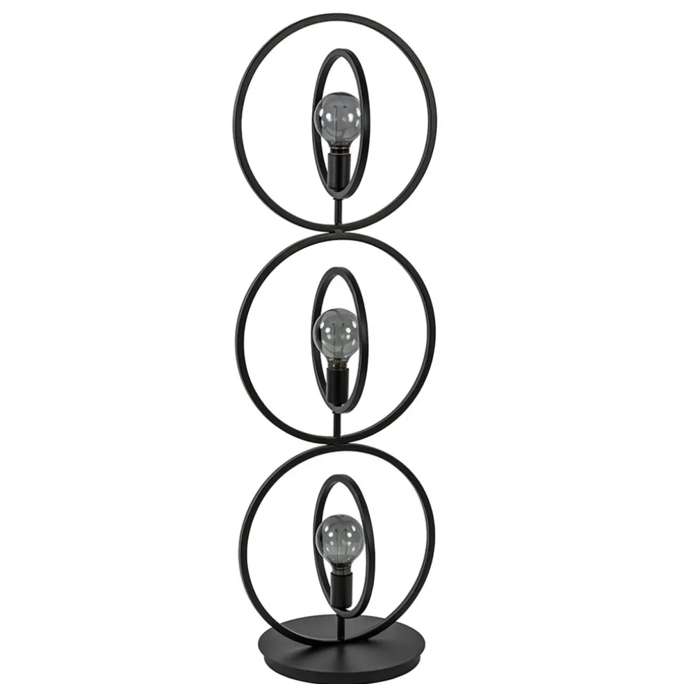 Mat zwarte vloerlamp rings