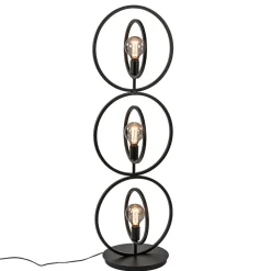 Mat zwarte vloerlamp rings