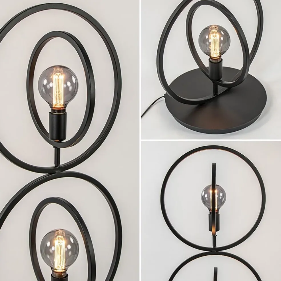 Mat zwarte vloerlamp rings