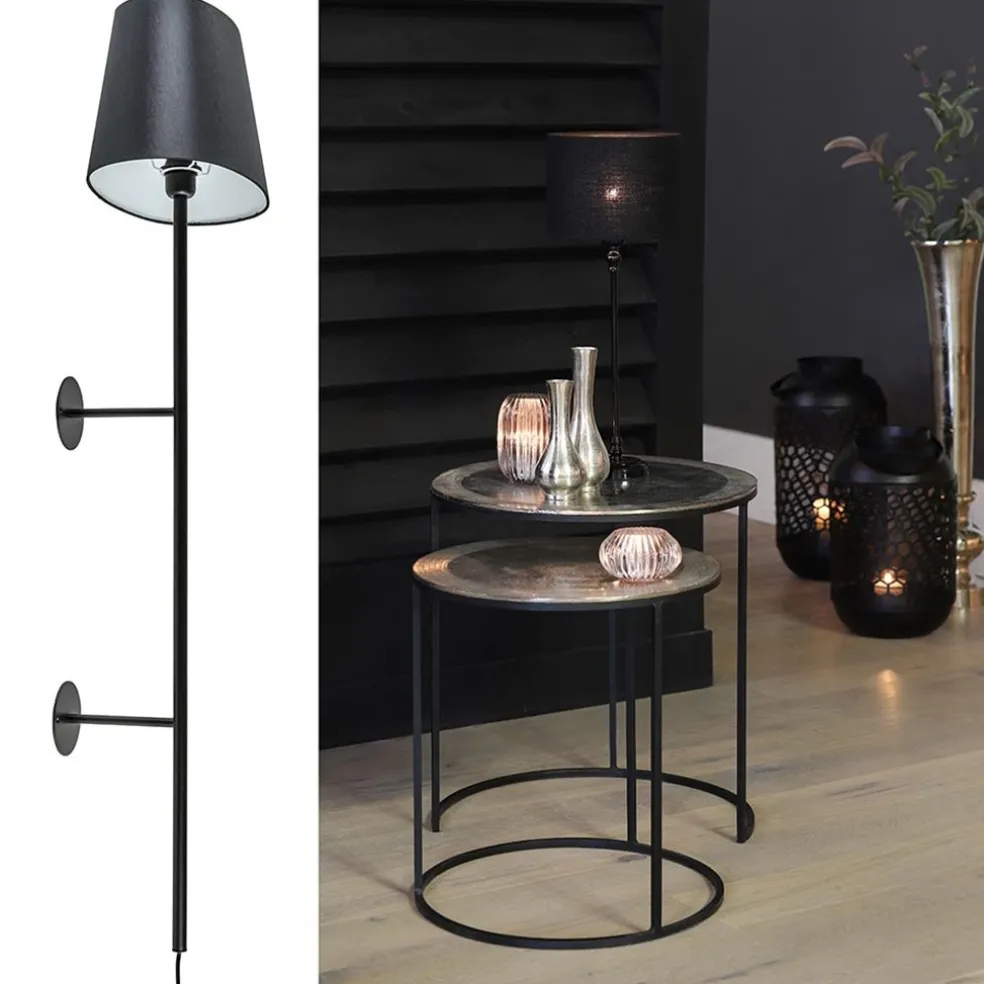 Mat zwarte wandlamp Soriano exclusief kap