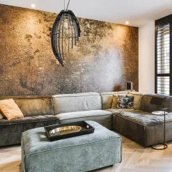 Metalen hanglamp mat zwart metaal