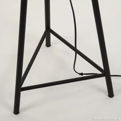 Metalen kooi vloerlamp oud-brons L&L