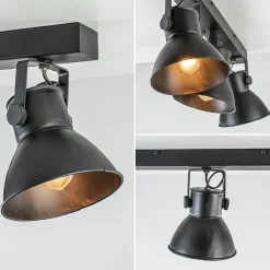 Metalen 3-lichts plafondlamp ELiano mat zwart