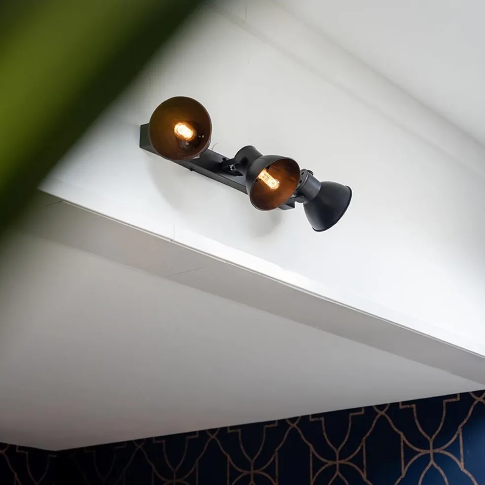 Metalen 3-lichts plafondlamp ELiano mat zwart