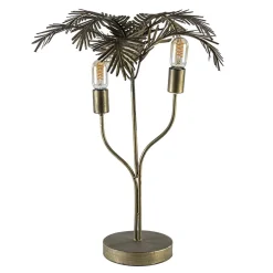 Metalen tafellamp Palm antiek brons Light and Living