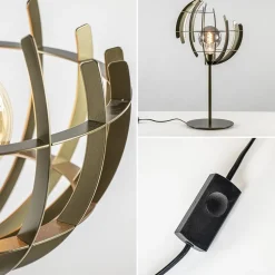 Metalen tafellamp Terra met oud messing afwerking