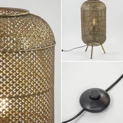 Metalen vloerlamp Oosterse lantaarn goud