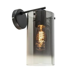 Modern klassieke wandlamp cilinder met smoke glas