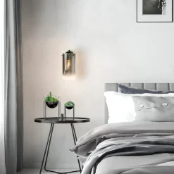 Modern klassieke wandlamp cilinder met smoke glas