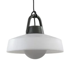 Moderne buitenlamp hang antraciet met wit IP65