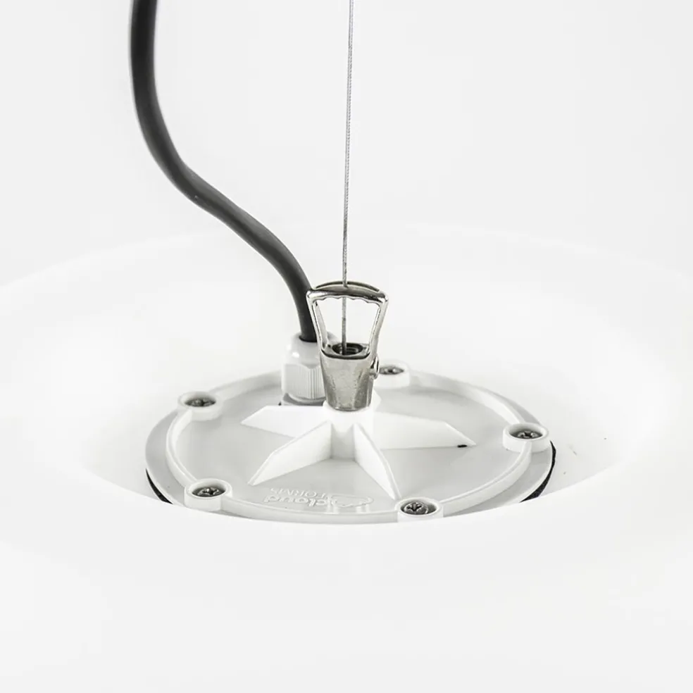 Moderne buitenlamp hang witte bol 45 cm