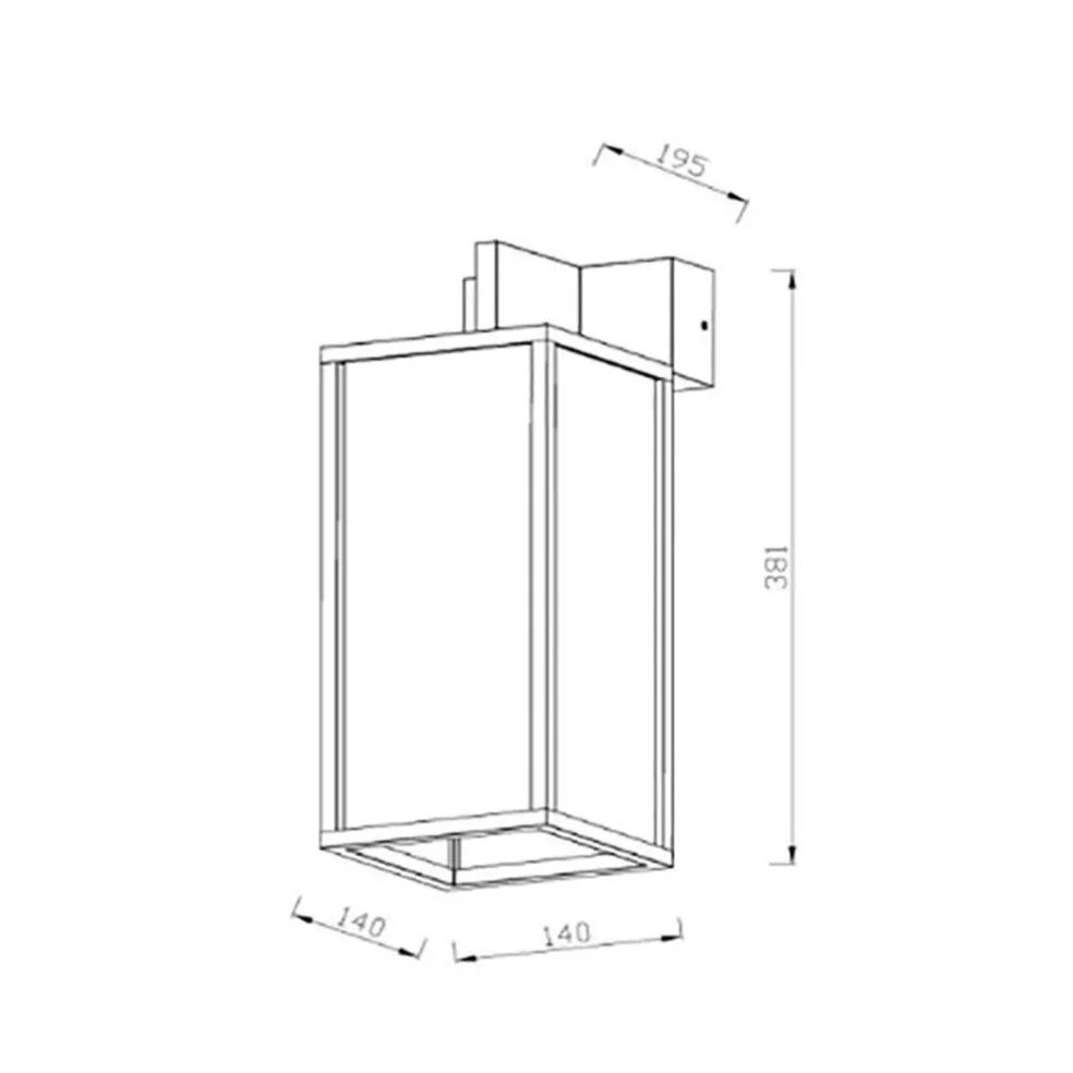 Moderne buitenlamp rechthoek zwart met goud IP54