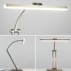 Moderne bureaulamp nikkel met geïntegreerd LED