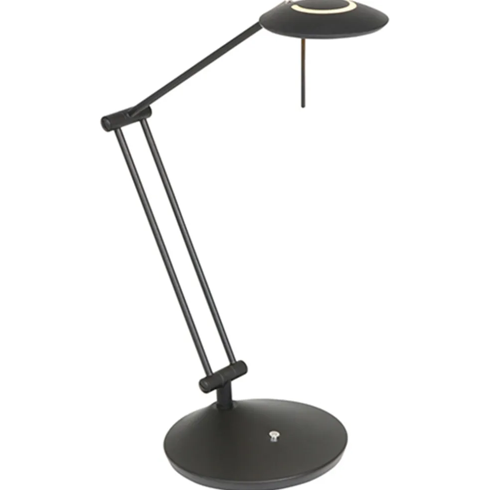 Moderne bureaulamp zwart met dimbaar LED