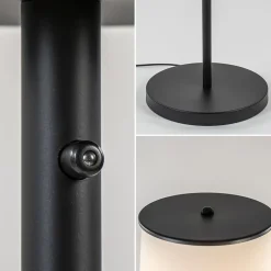 Moderne design vloerlamp zwart met opaal glas dim to warm