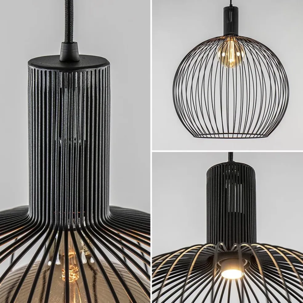 Moderne draad hanglamp mat zwart 50 cm