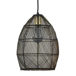 Moderne draad hanglamp Meya zwart met goud