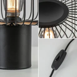 Moderne draad tafellamp mat zwart