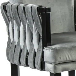 Moderne eetkamerstoel verlours grijs met zwart