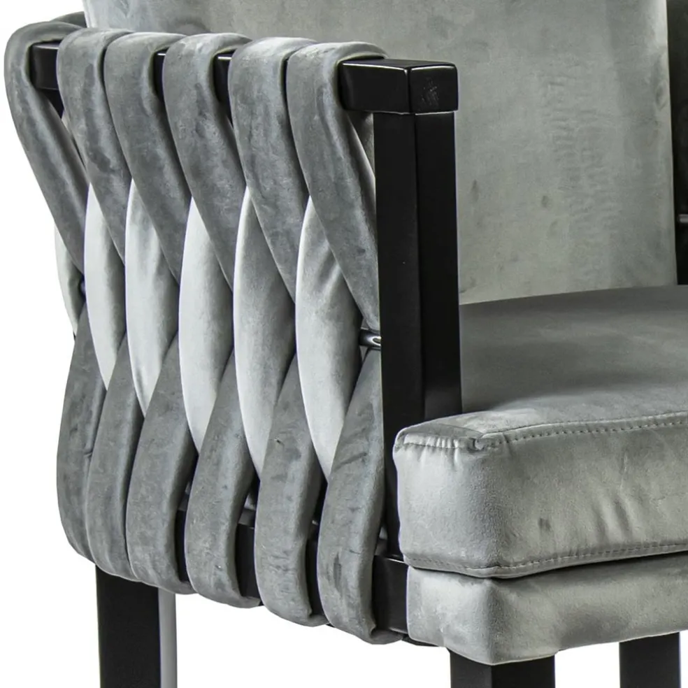 Moderne eetkamerstoel verlours grijs met zwart