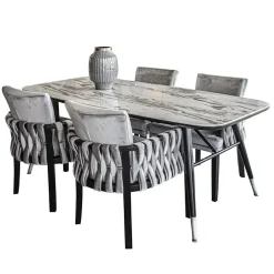 Moderne eetkamerstoel verlours grijs met zwart