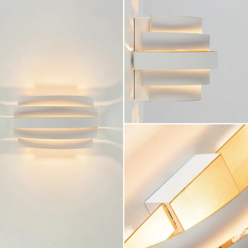 Moderne G9 wandlamp wit met goud