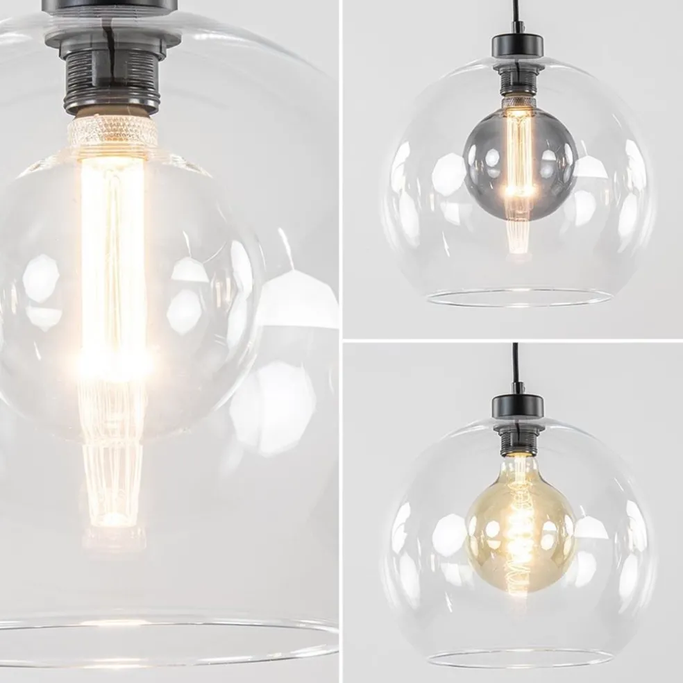 Moderne hanglamp met helder glas 30 cm
