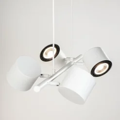 Moderne hanglamp wit met verstelbare LED spots