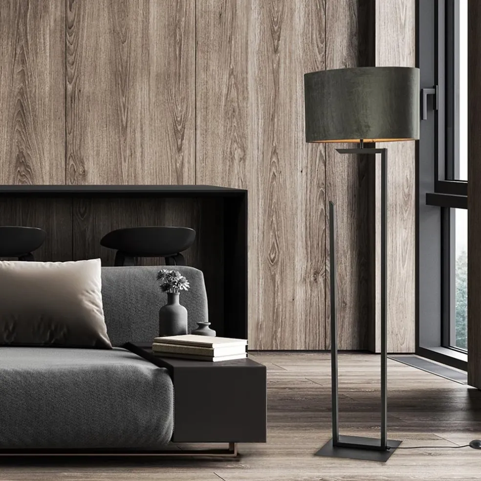 Moderne lampvoet/vloerlamp zwart excl. kap