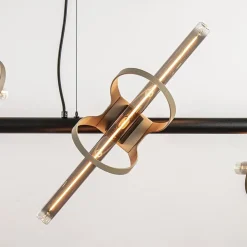 Moderne LED design hanglamp zwart met goud