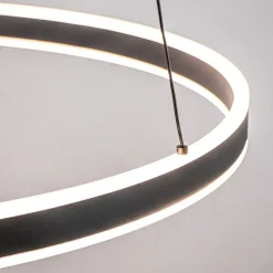 Moderne LED hanglamp zwarte ring 80 cm