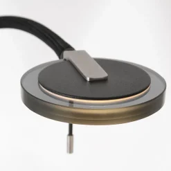 Moderne LED leeslamp zwart met smoke glas dimbaar