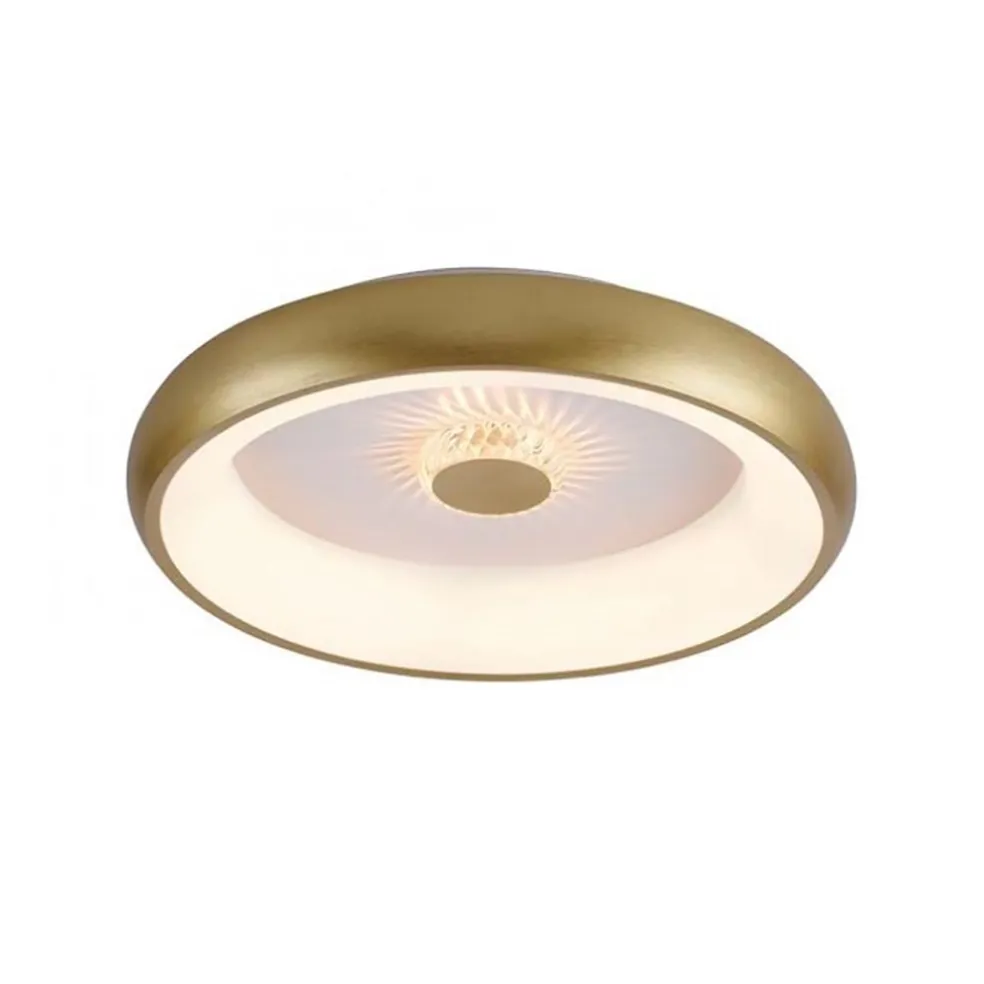 Moderne LED plafondlamp mat goud met remote dimbaar