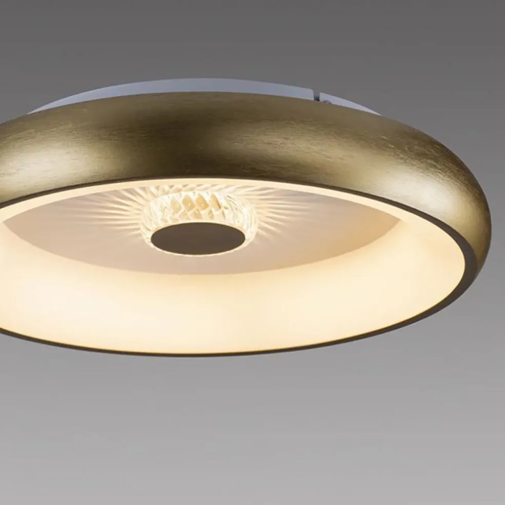 Moderne LED plafondlamp mat goud met remote dimbaar