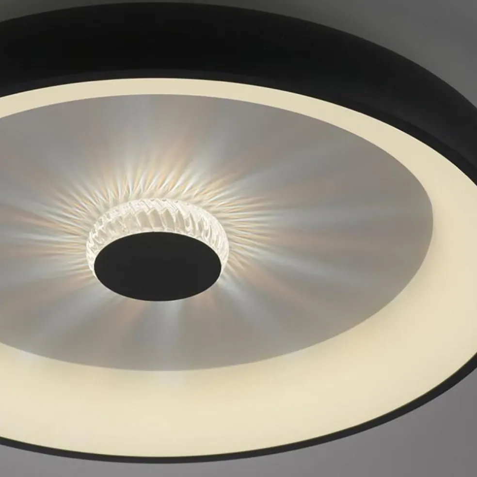 Moderne LED plafondlamp met kristaleffect zwart