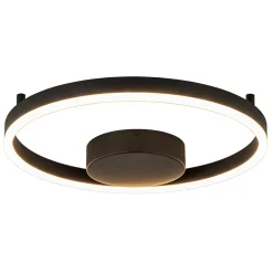 Moderne LED plafond/wandlamp ring zwart