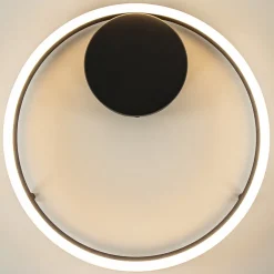 Moderne LED plafond/wandlamp ring zwart