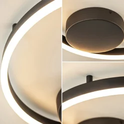 Moderne LED plafond/wandlamp ring zwart