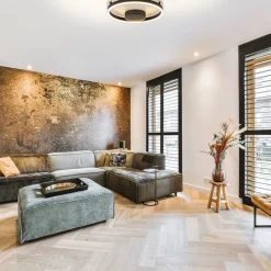 Moderne LED plafond/wandlamp ring zwart