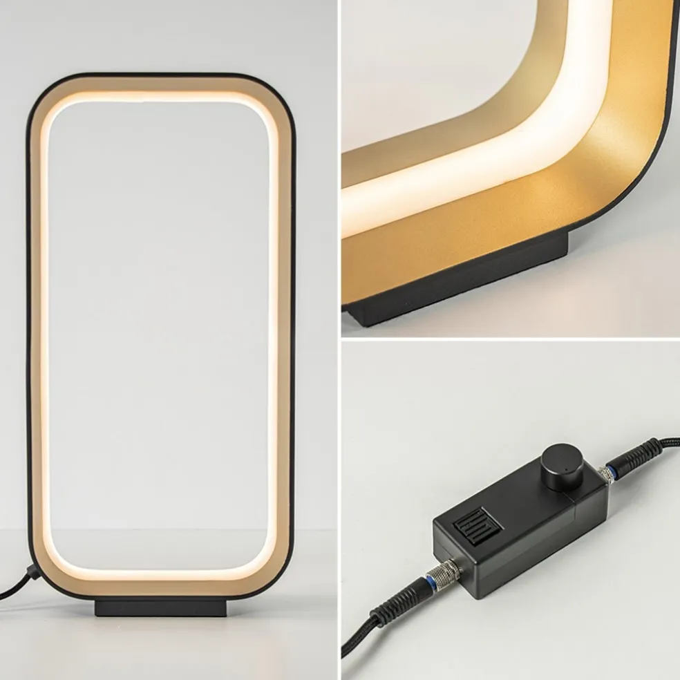 Moderne LED tafellamp zwart/goud klein